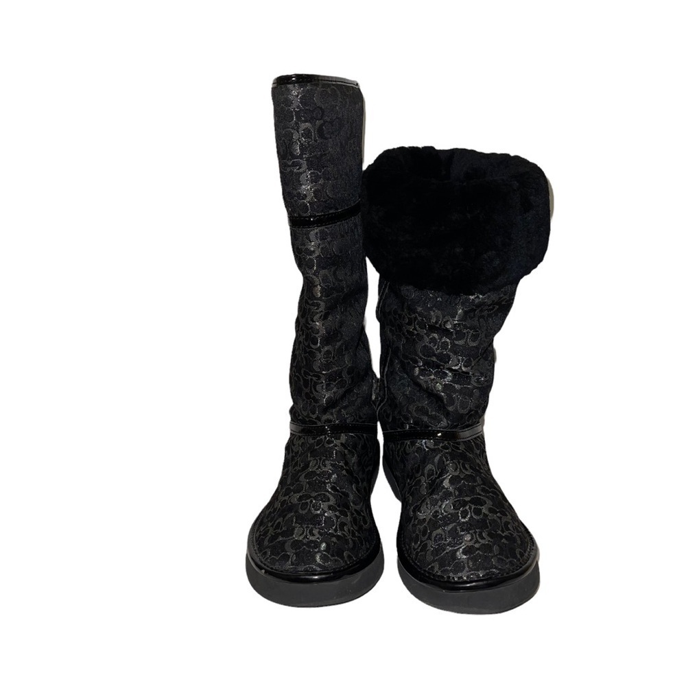 Coach Nikole Signature Jacquard Tall Winter Boots Woman Shoes Size 5 - Picture 4 of 9